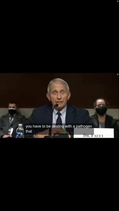 Lord Fauci stumbles over his scripted lines