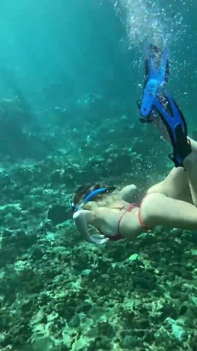 Under water