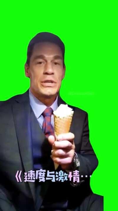 [GREEN SCREEN] John Cena BING CHILLING Meme Template - John Cena eating ice cream