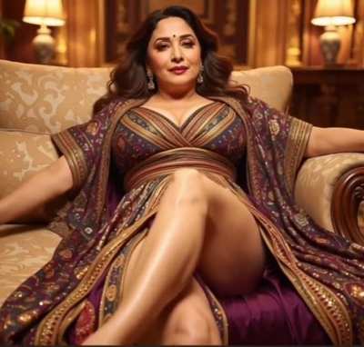 Madhuri dixit flaunting her long meaty thunder thighs