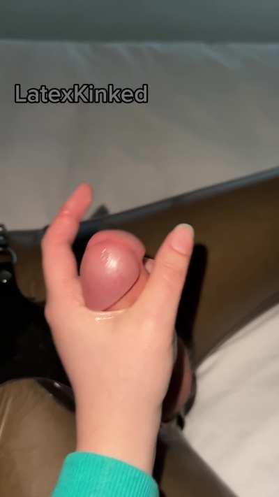 My femdom wife keeps me in latex bondage for 12 hours of edging 