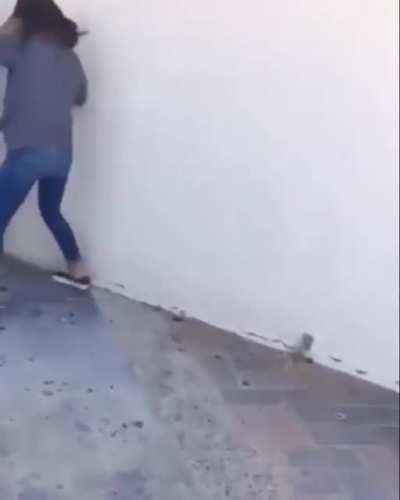 Ties her hair in a humiliating defeat