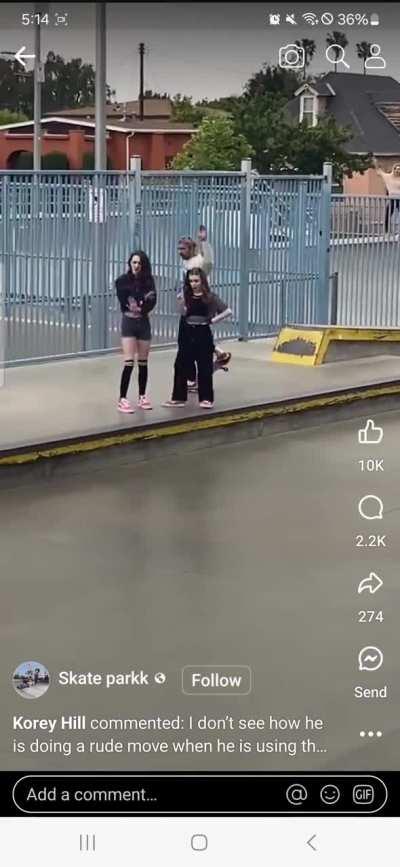 Main character at the skate park 😂 I stole this from Facebook not OC