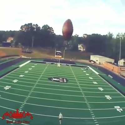 Drone take down by football
