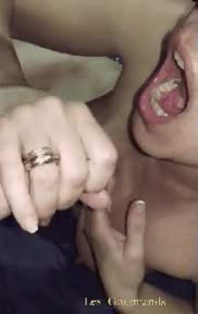 [OC] Oh i love huge load on my mouth and tits [f]or sure