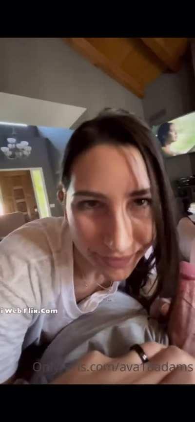 A sweet mouth help him to cum