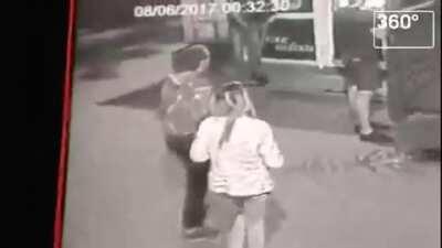 No idea what's the context but the guy got completely destroyed (action starts at around 0:40)