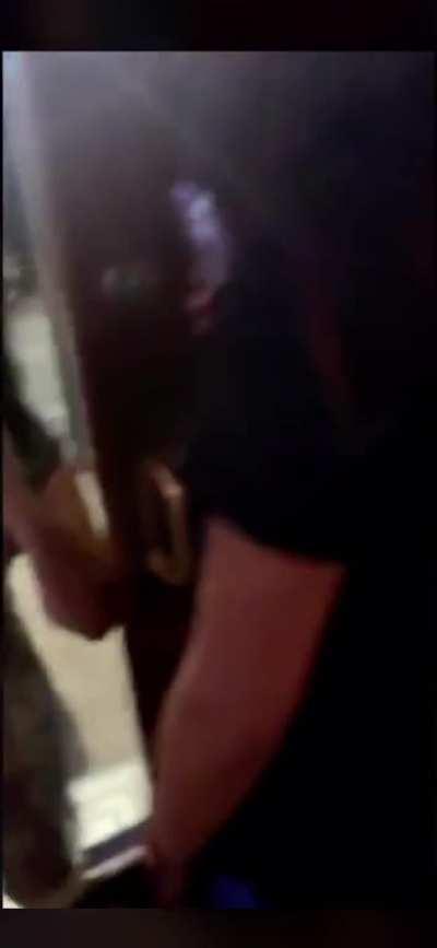 Crazy drunk Karen rampage. Probably alcohol?