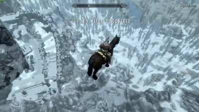 First time playing Skyrim. Did not know that was a dragon...