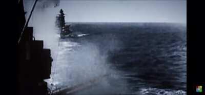 Colorized footage of the Japanese Battleships Mutsu and Nagato firing their 16.1 inch guns (1941)