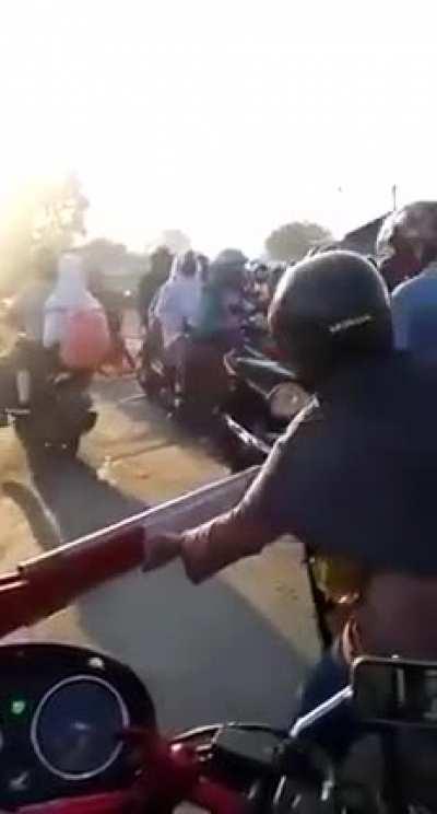 To get through the arm gate