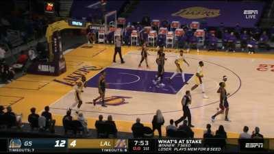 [Highlight] Wiggins blocks LeBron's fadeaway and then contests the tough 3