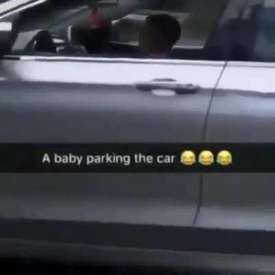 Baby parking the car 👶🚕