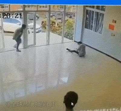 Watch out the glass door