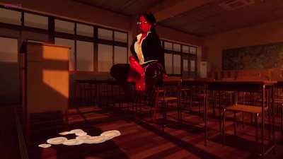futa succubus teacher blowing off steam after class