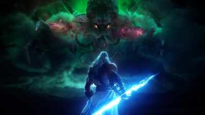 I made a Cthulu and Zeus stare down screensaver.