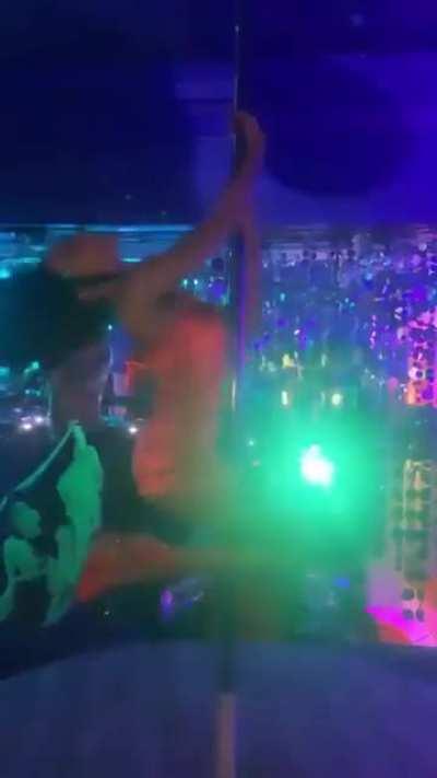 Tinashe dancing on a pole