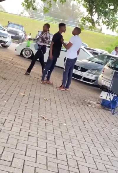 Bro got some sense knocked back into him in a lesson of respect.