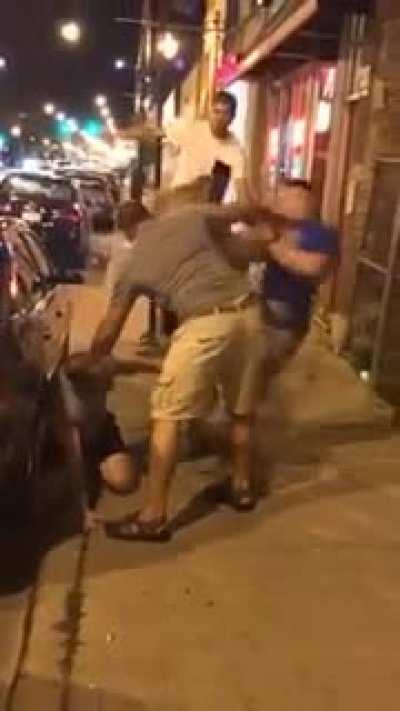 Good thing he just filmed or else no one would have seen that wicked Flyibg Knee...OUCH