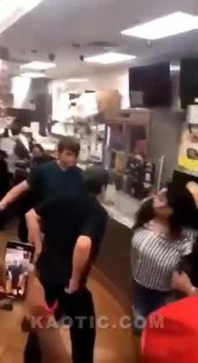 Is this some kind of american tradition to fight people who are handling your food/drinks?