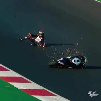 Motorcycle racing accident