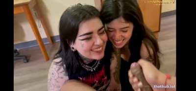 Lesbians getting a facial