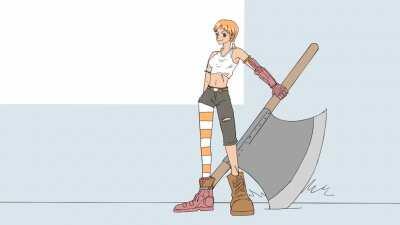 [OC] Battle-Axe Nami Animation (around 6 hours of animating)
