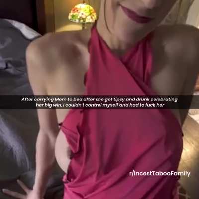 After carrying Mom to bed after she got tipsy and drunk