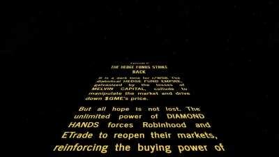 STONK WARS, EPISODE II: THE HEDGE FUNDS STRIKE BACK — TODAY WE RIDE THE $GME 🚀 ALL THE WAY TO YAVIN 4 — HOLD THE LINE