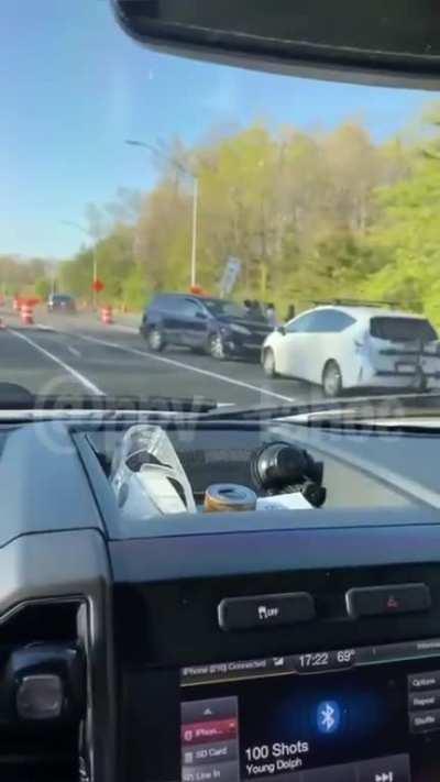 Impatient Audi driver gets instant karma