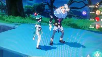 Who is this little guy standing in front of the wolf arena?