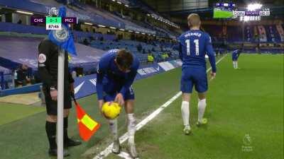 Werner hurting himself after trying to take the corner