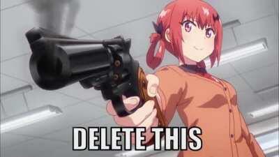 Not sure why but here is Satania with the gun animated to a meme