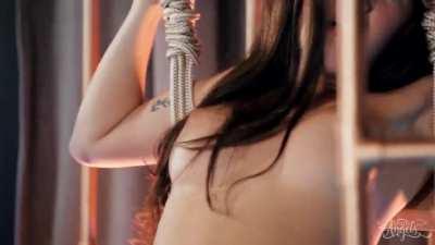 Daisy Taylor rides a guys cock with a sex swing