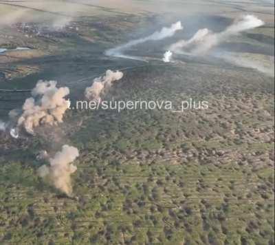 Destruction of a russian column near Bakhmut, Ukraine