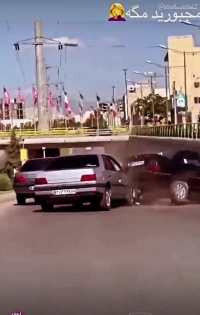 Car crash on the highway