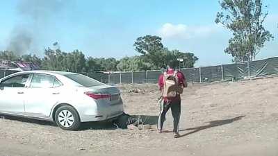 Dashcam footage from the 'nature party' music festival