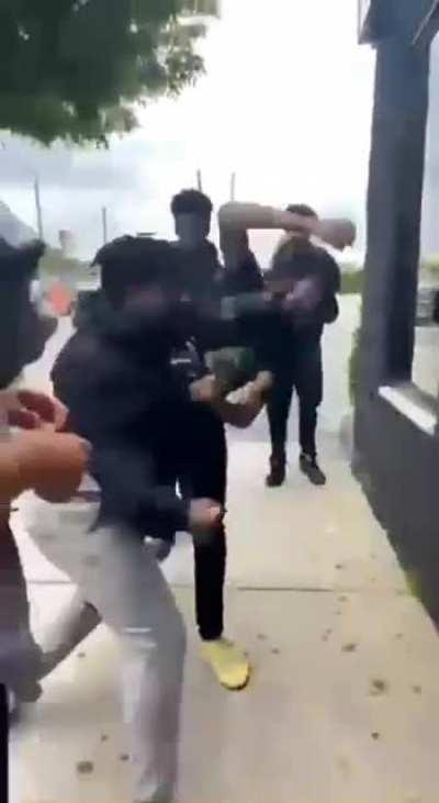 High school students fighting because one kid said suck a dick and the other kid didnt like it welp..