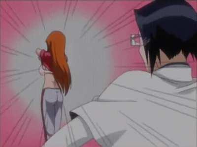Orihime boob jiggle while changing infront of uryu [bleach]