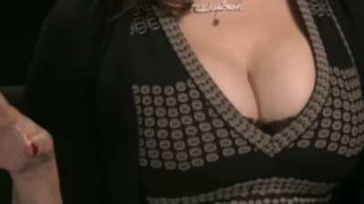 Close-up of Jennifer Tilly's boobs