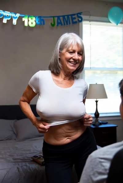 James 18th bday. Granny gives gifts