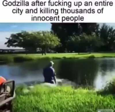 back to the water he goes