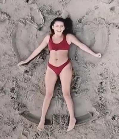 Making sand angels