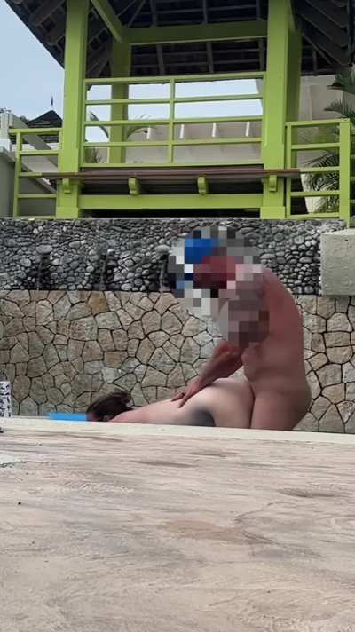 Fucking in the middle of the resort.