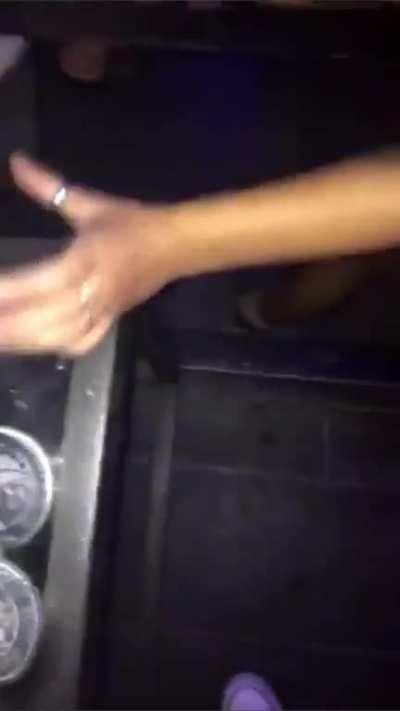 Too wasted to go to the toilet.