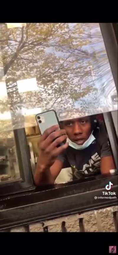 Fast food worker stands up to a Karen recording him