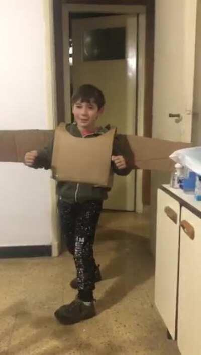 My cousin's homemade Falcon suit. Made of 