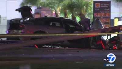 Fiery crash involving stolen car