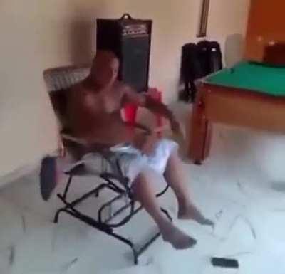 Father and son playing