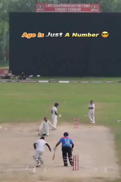 Uncle playing cricket in his prime